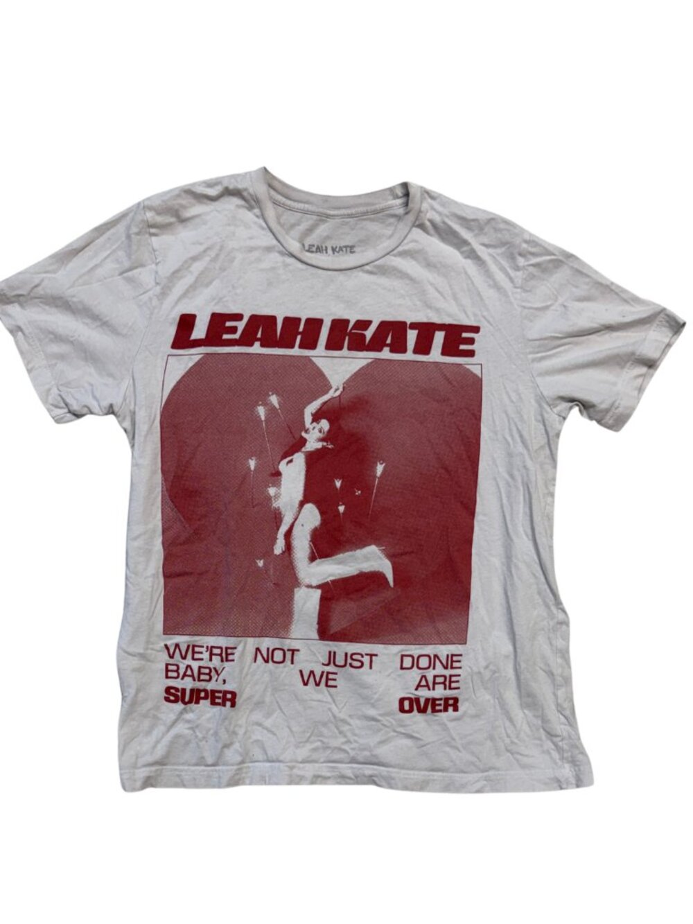 Leah Kate Graphic Band Music Tee Size L Red Grey